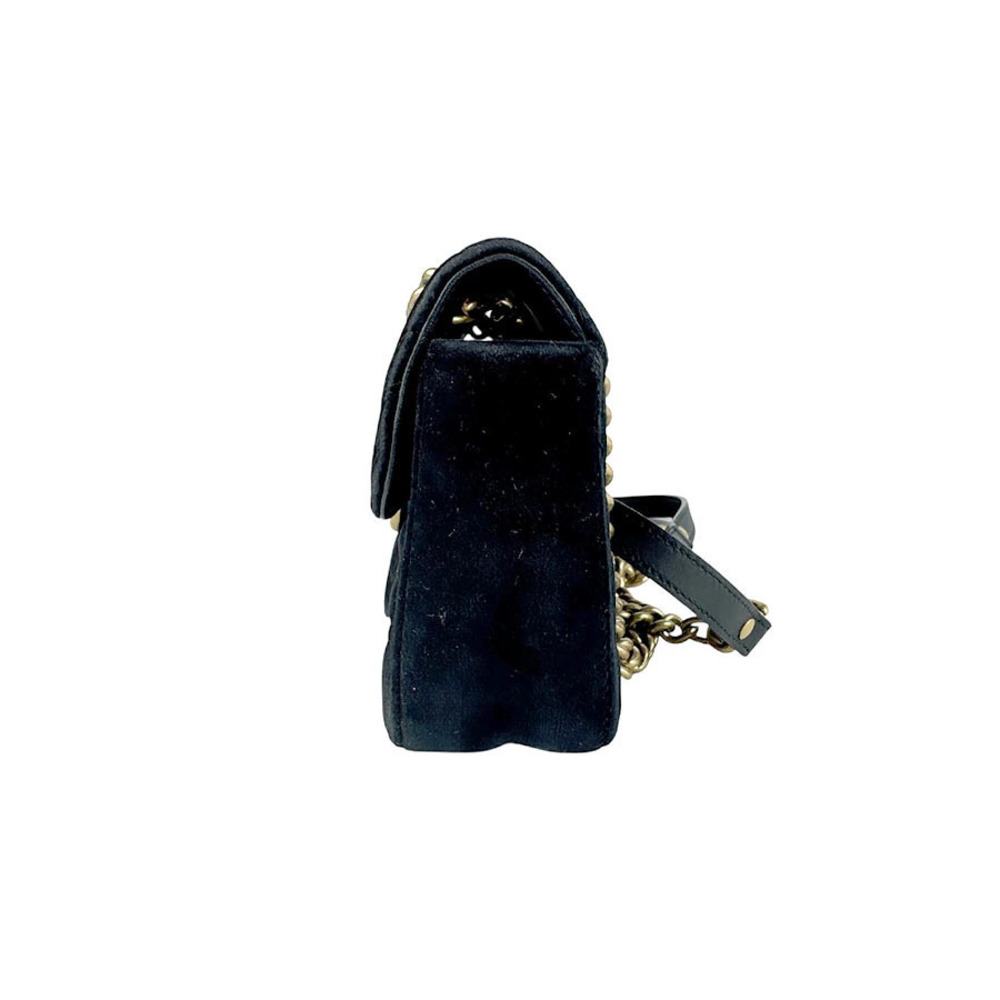 Gucci Black Bag Shoulder Velvet GG Marmont Black